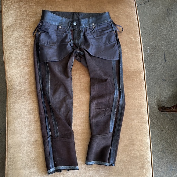 Glove softest leather Pants Jeans style Zippers ankles42 size Low rise. Designer - Picture 4 of 16